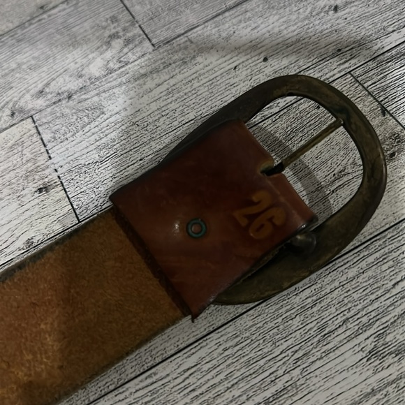 Vintage brown leather boho southwestern distressed belt - Picture 8 of 8